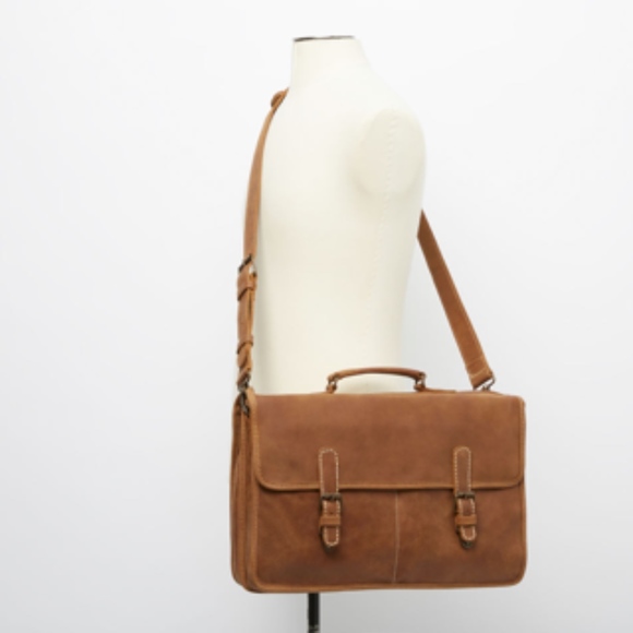roots leather briefcase